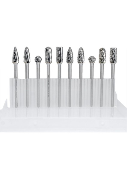 6318 Ahşap-Metal Karbür Kalıpçı Freze Ucu 10 Parça (3 mm Saplı)