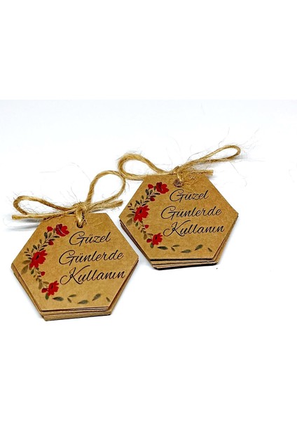 Altıgen Şeklinde "güzel Günlerde Kullanın" Baskılı Kraft ve Beyaz Seçenekli 50 Adet Kart (4,2X5CM) fiyatları