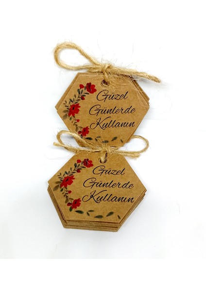 Altıgen Şeklinde "güzel Günlerde Kullanın" Baskılı Kraft ve Beyaz Seçenekli 50 Adet Kart (4,2X5CM) fırsatları