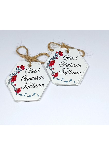 Altıgen Şeklinde "güzel Günlerde Kullanın" Baskılı Kraft ve Beyaz Seçenekli 50 Adet Kart (4,2X5CM) fiyatları
