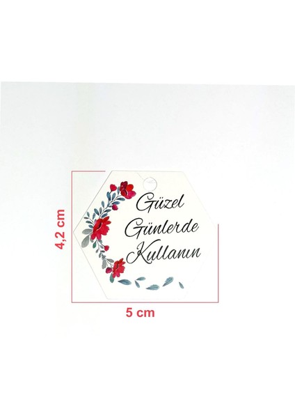 Altıgen Şeklinde "güzel Günlerde Kullanın" Baskılı Kraft ve Beyaz Seçenekli 50 Adet Kart (4,2X5CM) modelleri