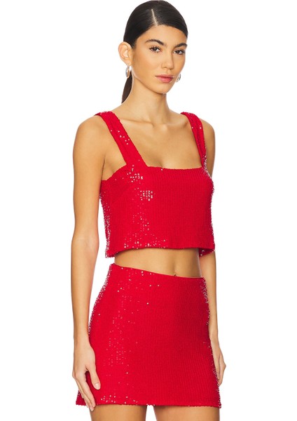Kadın Kırmızı Payet Crop Top fiyatları