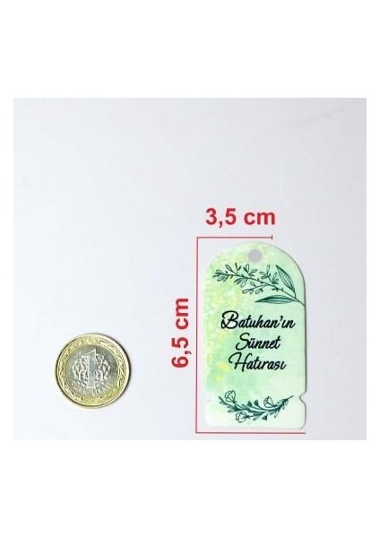 Baskılı Beyaz Karton Etiket / Sünnet Etiketi / Doğum Günü - Mevlüt Etiketi 100 Adet (3,5 x 6,5 cm ) fırsatları