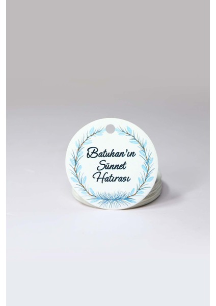 Baskılı Beyaz Karton Etiket / Sünnet Etiketi / Doğum Günü - Mevlüt Etiketi 100 Adet (5 Cm)