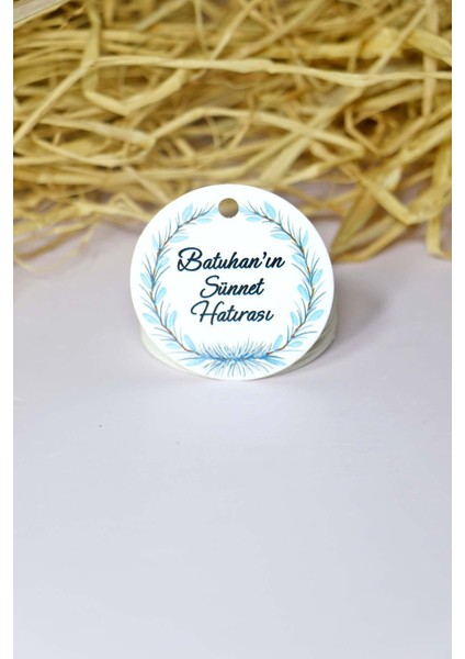 Baskılı Beyaz Karton Etiket / Sünnet Etiketi / Doğum Günü - Mevlüt Etiketi 100 Adet (5 Cm) modelleri