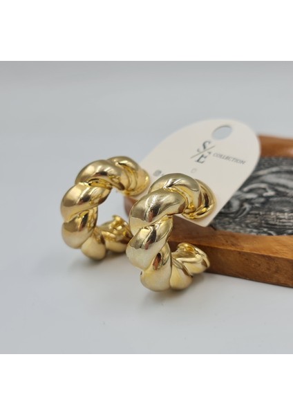 Vıp Gold Sarmal Model Kalın Halka Küpe – Suya Dayanıklı fiyatları