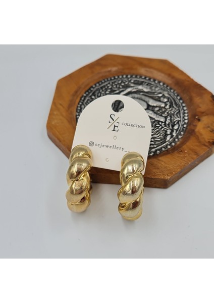 Vıp Gold Sarmal Model Kalın Halka Küpe – Suya Dayanıklı fırsatları