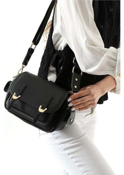 2141 Lüks Kadın Çapraz Askılı Günlük Omuz Çantası - Nkt02141-Sıyah-Taba-Tekebat fiyatları