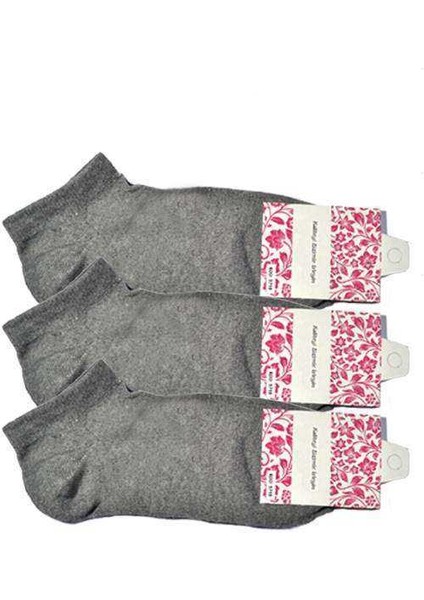 Gri Kadın Bilek Çorap 3 Çift