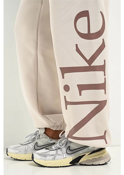 Sportswear Phoenix Fleece High Rise Oversized Şardonlu Büyük Beden Yüksek Bel Kadın Eşofman Altı Açık Krem fırsatları