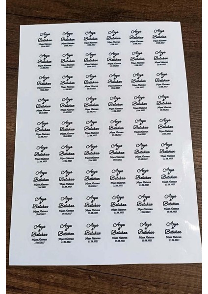 Kişiye Özel Şeffaf Etiket / Nikah - Nişan Etiketi / 100 Adet Yuvarlak Zarf Etiketi (3,5 Cm)