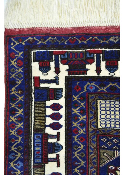 Yahyalı Mihraplı Bordo ve Lacivert Renk El Dokuma Kayseri Halısı 125X207 cm (2.59 M²) fırsatları