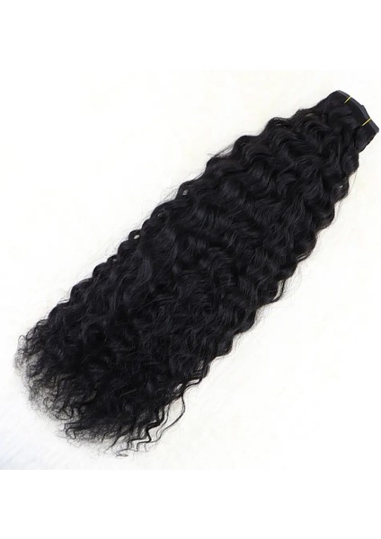 Yoğun Dalgalı 7 Parça Görünmez Yarım Ay Set Gerçek Saç / 55 cm