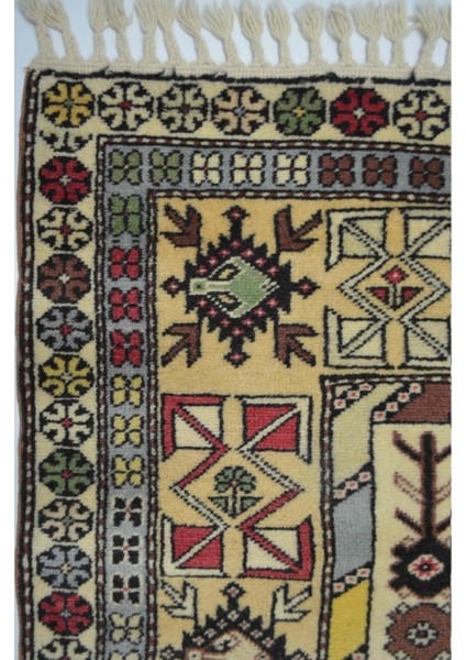 El Dokuma Bozalan Milas Halı Bej ve Kiremit Renk 120X233 cm (2.8 M²) fırsatları
