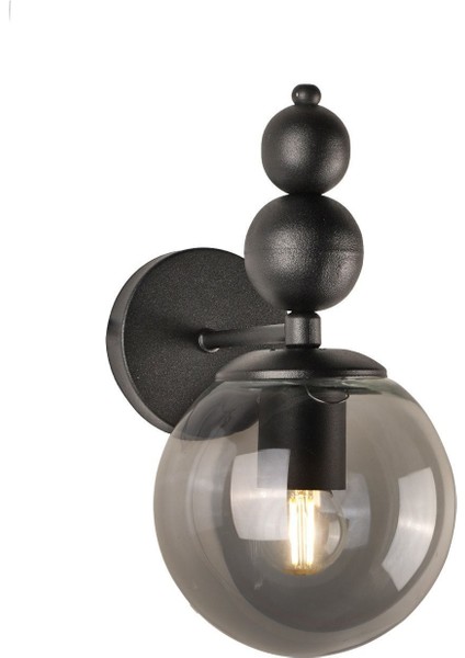 Şık Siyah Füme Cam Aplik, Modern ve Zarif Dekoratif Aydınlatma fiyatları