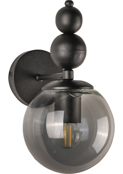 Şık Siyah Füme Cam Aplik, Modern ve Zarif Dekoratif Aydınlatma modelleri