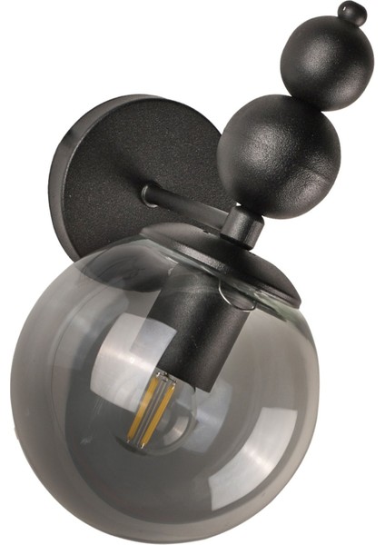 Şık Siyah Füme Cam Aplik, Modern ve Zarif Dekoratif Aydınlatma fırsatları