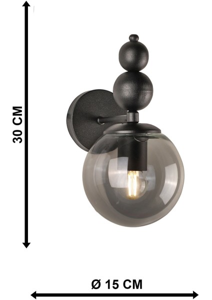 Şık Siyah Füme Cam Aplik, Modern ve Zarif Dekoratif Aydınlatma indirimleri