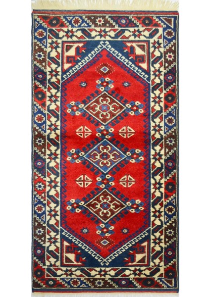 Antalya Döşemealtı El Dokuma Yolluk Kırmızı Renk 80X170 cm (1.36 M²)