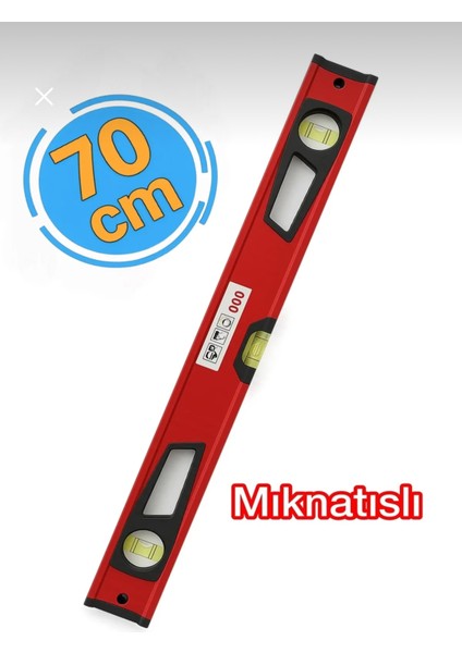 Profesyonel Kırmızı Su Terazisi Mıknatıslı 70 cm