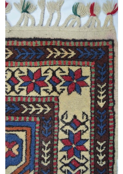 Demirci Yağcıbedir El Dokuma Halı Krem, Mavi ve Kiremit Renk 97X193 cm (1.87 M²) fırsatları