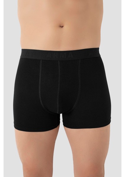 Erkek Siyah Likralı 3'lü Boxer