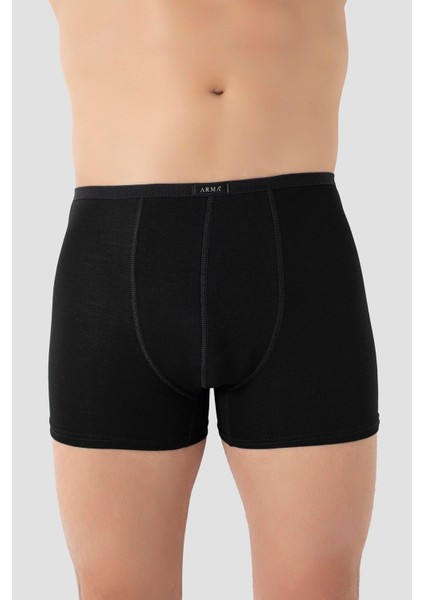 Erkek Siyah Modal Boxer Ince Bel Lastikli 5'li Paket