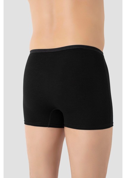Erkek Siyah Modal Boxer Ince Bel Lastikli 5'li Paket