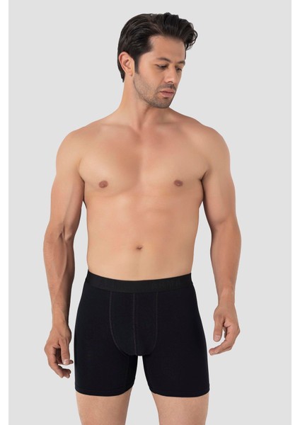 Erkek Siyah Battal Büyük Beden Boxer 5'li Paket
