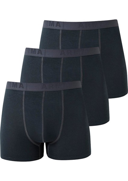 Erkek Füme Likralı 3'lü Boxer