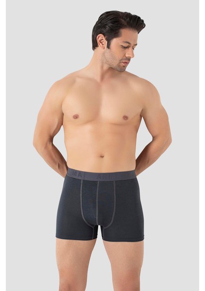 Erkek Füme Likralı 3'lü Boxer