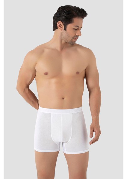 Erkek Beyaz Modal Boxer 3'lü Paket