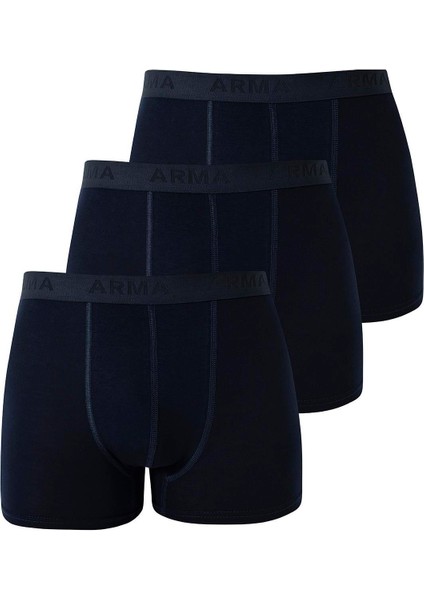 Erkek Lacivert Likralı 3'lü Boxer