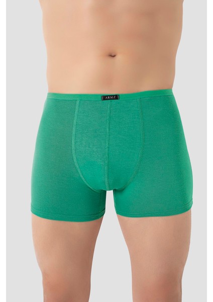 Erkek İnce Bel Lastikli Bambu Boxer Yeşil 5'li Paket