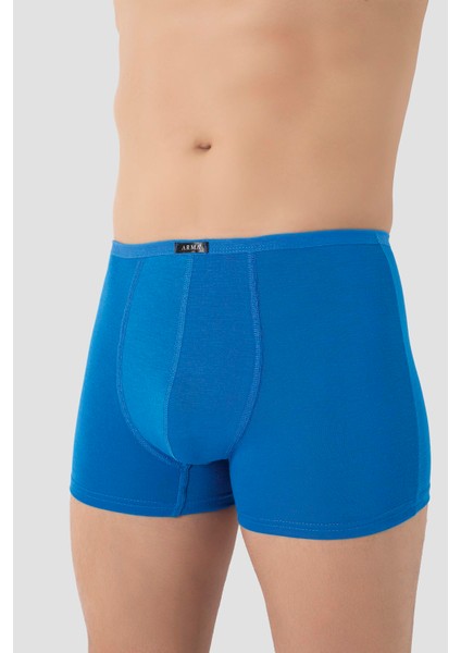 Erkek İnce Bel Lastikli Bambu Boxer Mavi 5'li Paket