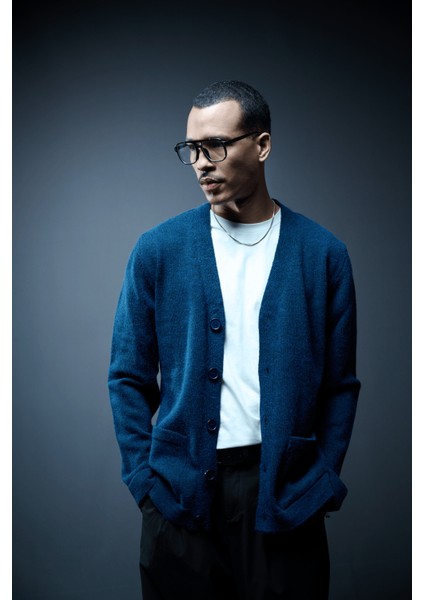 Erkek %100 Pamuk Düz Triko Hırka Düğmeli Standart Fit Normal Kesim Lacivert fiyatları