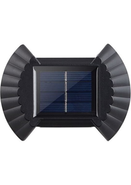 Siyah 5W Güneş Enerjili LED Aplik, 3200K Gün Işığı, Metal, E27 Duy Tipi