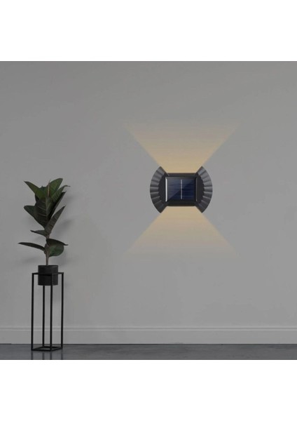 Siyah 5W Güneş Enerjili LED Aplik, 3200K Gün Işığı, Metal, E27 Duy Tipi fırsatları