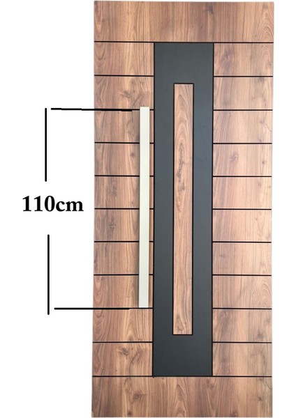 Çelik Kapı Çekme Kolu Tutma Kolu Dikdörtgen Model Renk Saten (Gümüş Gri) 110CM