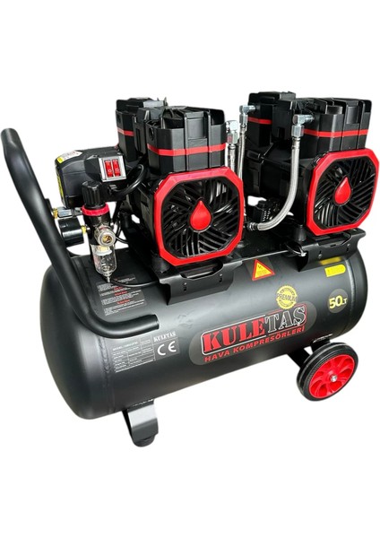 Premium 50 Litre Sessiz Yağsız Hava Kompresörü 4 Hp (Italyan Tasarım)