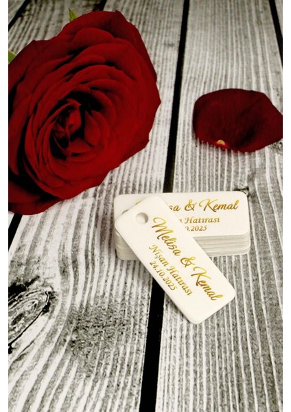 Gold Baskılı Etiket - Etiketi -100 Adet Kişiye Özel Gold Etiket ( 2x5 Cm)