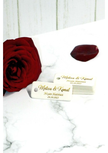 Gold Baskılı Etiket - Etiketi -100 Adet Kişiye Özel Gold Etiket ( 2x5 Cm)