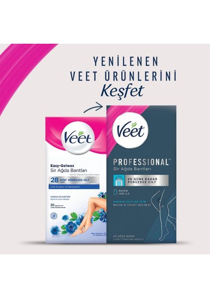 Sir Ağda Bantları Professional Hasas Ciltler Için Bacak ve Vücut Bölgesi 20 Li