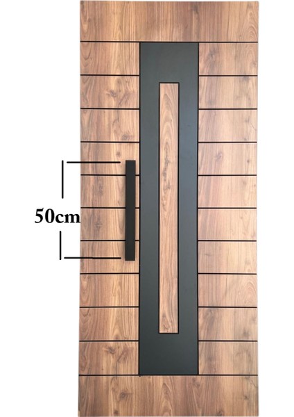 Çelik Kapı Çekme Kolu Tutma Kolu Dikdörtgen Model Renk Siyah 50CM