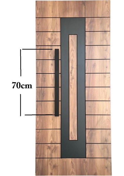 Çelik Kapı Çekme Kolu Tutma Kolu Dikdörtgen Model Renk Siyah 70CM