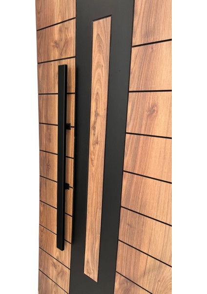 Çelik Kapı Çekme Kolu Tutma Kolu Dikdörtgen Model Renk Siyah 70CM
