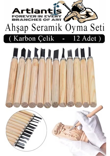 Ahşap Seramik Oyma Seti 12 Li 1 Paket Iskarpela Seti Paslanmaz Çelik Bıçaklı Ağaç Oyma Heykel Hobi Kretuar Gravür modelleri