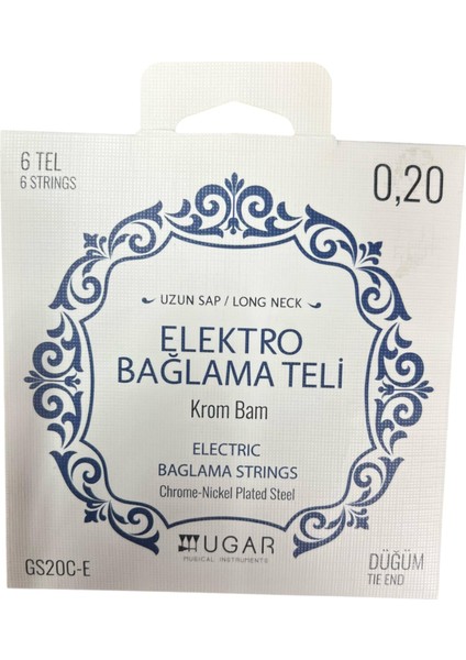 Ugar Elektro Bağlama Saz Teli 020 Uzun Sap