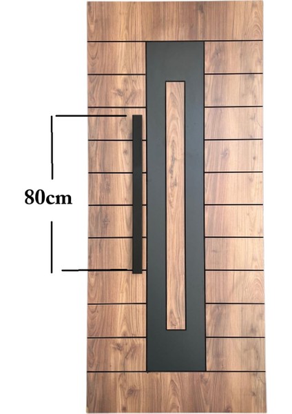 Çelik Kapı Çekme Kolu Tutma Kolu Dikdörtgen Model Renk Siyah 80CM