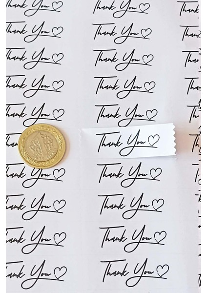 Thank You Etiket / 144 Adet Bant Etiket (1,8 x 5.5 Cm)
